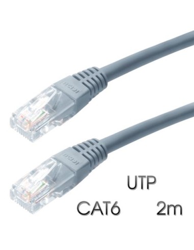 CABLE DE RED UTP CAT 6 2M GRIS CLARO CROMAD