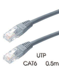 CABLE DE RED UTP CAT 6 0.5M GRIS CLARO CROMAD