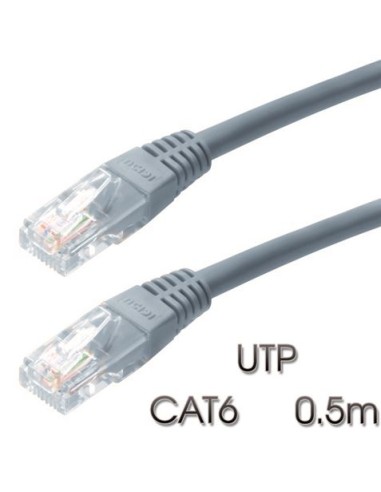 CABLE DE RED UTP CAT 6 0.5M GRIS CLARO CROMAD