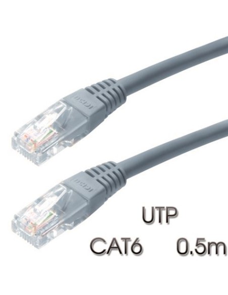 CABLE DE RED UTP CAT 6 0.5M GRIS CLARO CROMAD