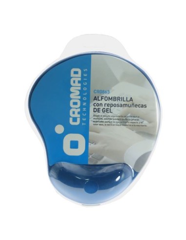 ALFOMBRILLA CON REPOSAMUÃ‘ECAS GEL AZUL CROMAD