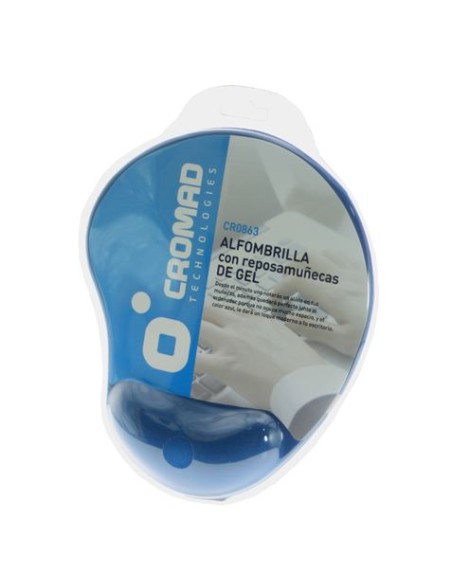 ALFOMBRILLA CON REPOSAMUÃ‘ECAS GEL AZUL CROMAD