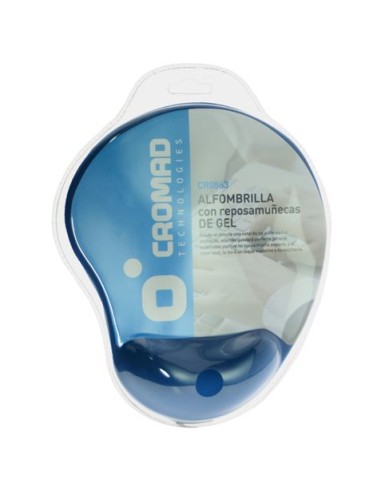 ALFOMBRILLA CON REPOSAMUÃ‘ECAS GEL AZUL CROMAD