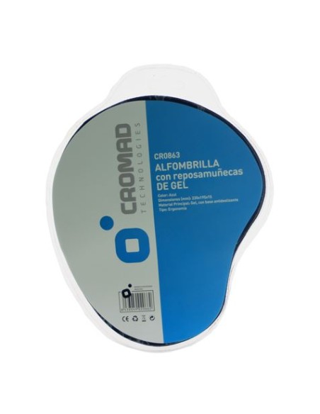 ALFOMBRILLA CON REPOSAMUÃ‘ECAS GEL AZUL CROMAD