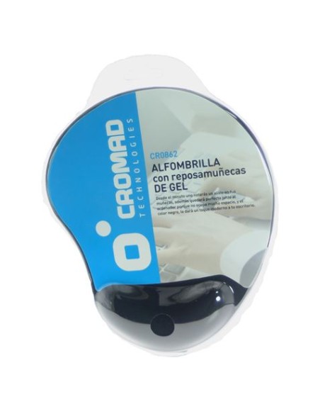 ALFOMBRILLA CON REPOSAMUÃ‘ECAS GEL NEGRO CROMAD