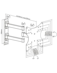 SOPORTE CON BRAZO TV 23\"-42\" DOBLE EXTENSION CROMAD 2
