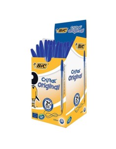 CAJA DE 50 UNIDADES BOLIGRAFO TINTA ACEITE PUNTA 1.0 MM AZUL BIC CRISTAL