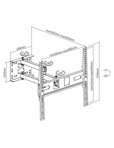 SOPORTE CON BRAZO TV LED, LCD 32\"-55\" CROMAD