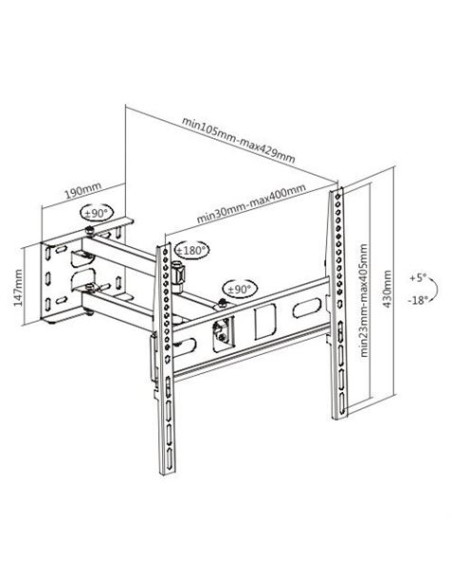 SOPORTE CON BRAZO TV LED, LCD 32\"-55\" CROMAD