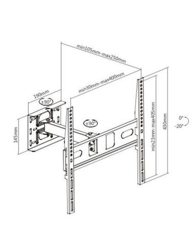 SOPORTE CON BRAZO TV LED, LCD 32\"-55\" CROMAD