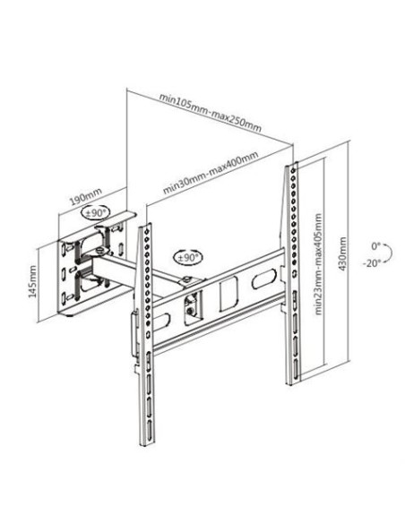 SOPORTE CON BRAZO TV LED, LCD 32\"-55\" CROMAD