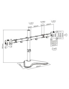 SOPORTE DE MESA CON BASE PARA 2 MONITORES 13\"-32\" CROMAD 2