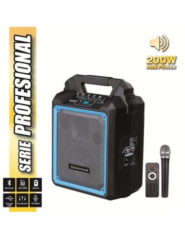 ALTAVOZ AUTOAMPLIFICADO PRO200 6.5\" 200W CON BATERIA + MICRO SERIE PRO COOL