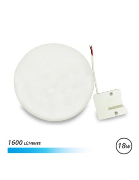 APLIQUE LED TECHO CON BASE FIJA REDONDO 18W LUZ FRIA ELBAT