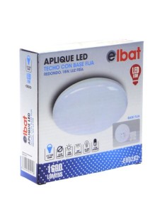 APLIQUE LED TECHO CON BASE FIJA REDONDO 18W LUZ FRIA ELBAT 2