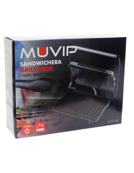 SANDWICHERA INOX GRILL 750W MUVIP