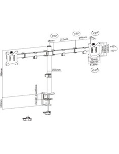 SOPORTE DE MESA 2 MONITORES 13\"-32\" CROMAD 2