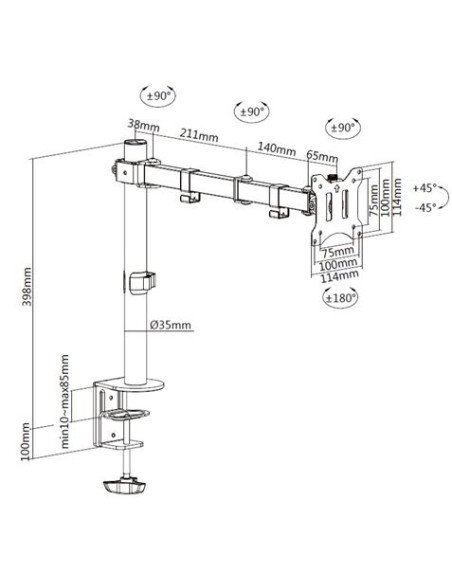SOPORTE DE MESA 1 MONITOR 13\"-32\" CROMAD