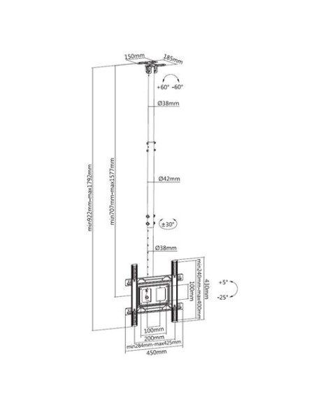 SOPORTE TECHO TV 32\" - 70\" CROMAD