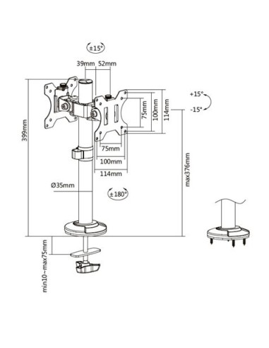 SOPORTE PARA MOSTRADOR 2 MONITORES 17\"-32\" CROMAD