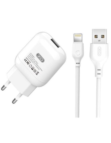 PACK CARGADOR CORRIENTE L37 2.1A + CABLE LIGHTNING XO