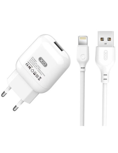 PACK CARGADOR CORRIENTE L37 2.1A + CABLE LIGHTNING XO