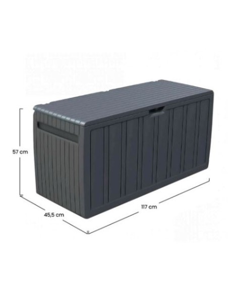 BAUL RESINA GRIS 270LITROS 117X45.5X57CM