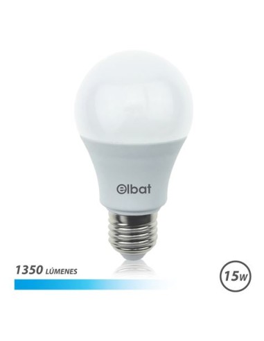 BOMBILLA LED A60 | 15W | 1350LM | E27 | LUZ FRIA | ELBAT
