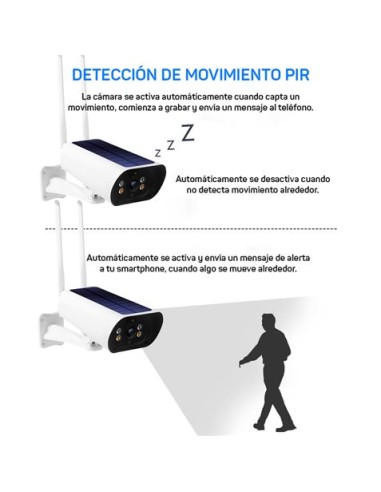 CAMARA IP SOLAR TIPO BULLET 3.6MM 2MP | WIFI | SD | CAMVIEW