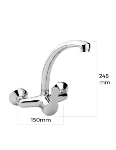 MONOMANDO DE FREGADERO CAÃ‘O ALTO EMPOTRADO EDM 2