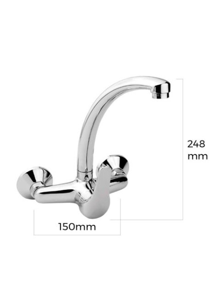 MONOMANDO DE FREGADERO CAÃ‘O ALTO EMPOTRADO EDM