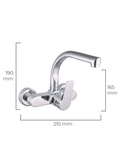 MONOMANDO DE FREGADERO CAÃ‘O ALTO EMPOTRADO EDM 2