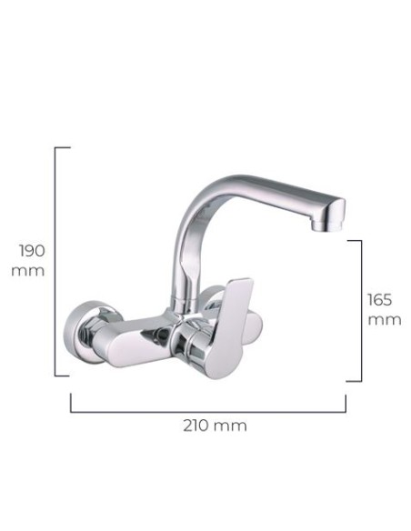 MONOMANDO DE FREGADERO CAÃ‘O ALTO EMPOTRADO EDM