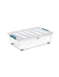 CAJA KATLA TRANSPARENTE 28 LITROS CON RUEDAS Y ASAS ERGONOMICAS 59X39X18.5M 2