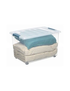CAJA KATLA TRANSPARENTE 57L CON RUEDAS Y ASAS ERGONOMICAS 59X39X36.5CM