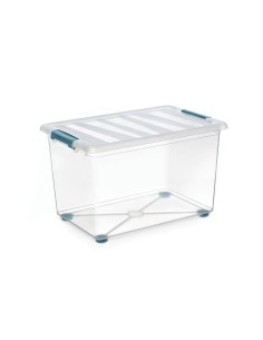 CAJA KATLA TRANSPARENTE 57L CON RUEDAS Y ASAS ERGONOMICAS 59X39X36.5CM 2