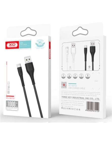 CABLE NB156 SILICONA USB - LIGHTNING | 2.4A | 1 MTR | NEGRO XO