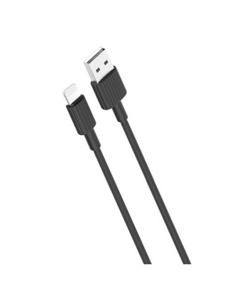 CABLE NB156 SILICONA USB - LIGHTNING | 2.4A | 1 MTR | NEGRO XO