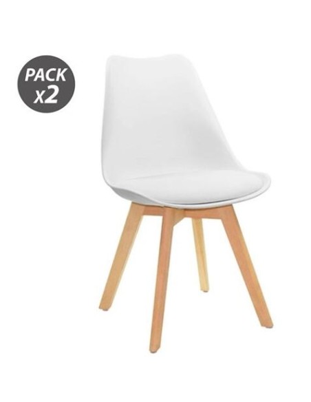PACK 2 SILLAS DESIGN D200 BLANCAS MUVIP