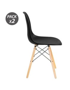 PACK 2 SILLAS DESIGN D100 NEGRAS MUVIP 2