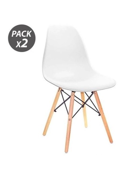 PACK 2 SILLAS DESIGN D100 BLANCAS MUVIP