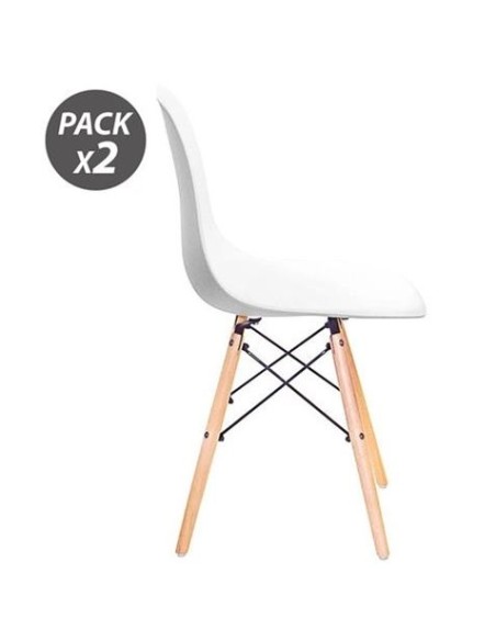 PACK 2 SILLAS DESIGN D100 BLANCAS MUVIP