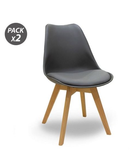 PACK 2 SILLAS DESIGN D200 GRIS MUVIP
