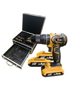 TALADRO PERCUTOR S/CARBONES 20V | 3 BATERIAS 2AH | CAJA ALUMINIO 50PCS BLIM