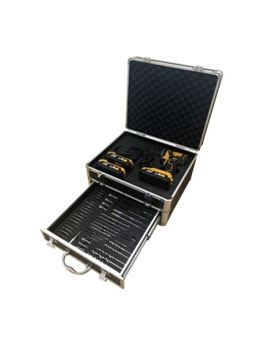 TALADRO PERCUTOR S/CARBONES 20V | 3 BATERIAS 2AH | CAJA ALUMINIO 50PCS BLIM