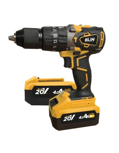 TALADRO PERCUTOR S/CARBONES 20V | 2 BATERIAS 4AH BLIM