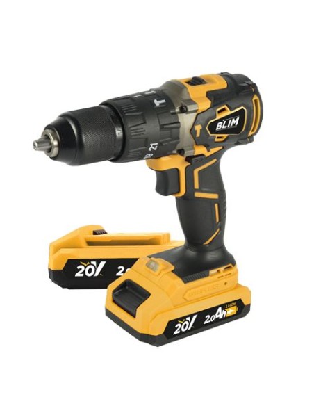 TALADRO PERCUTOR S/CARBONES 20V | 2 BATERIAS 2AH BLIM