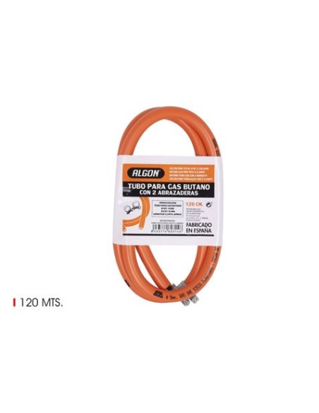 MANGUERA GAS BUTANO 120CM CON ABRAZADERA ALGON