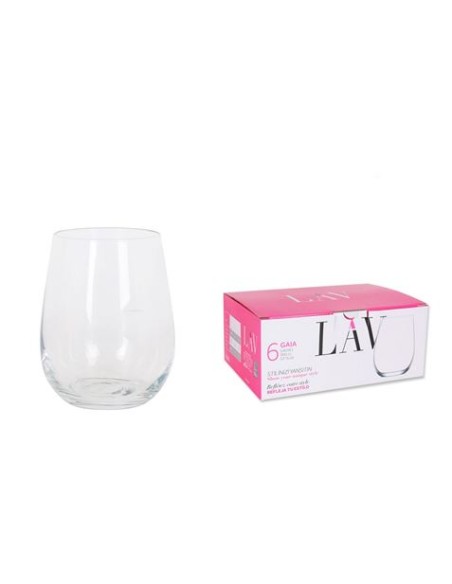 SET 6 VASOS CRISTAL 360CC GAIA