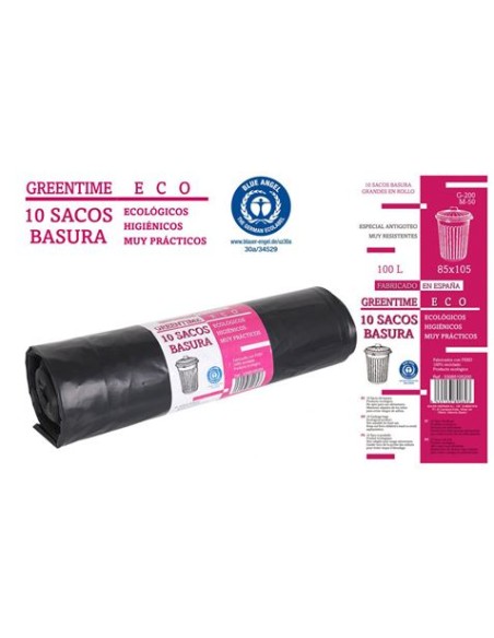 PACK 10 SACOS BASURA 100L 85X105
